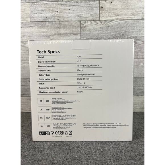 New EAORUL ACTIVE NOISE Cancelling H30 Headphones Black With Bag & Cables NIB - Picture 7 of 7